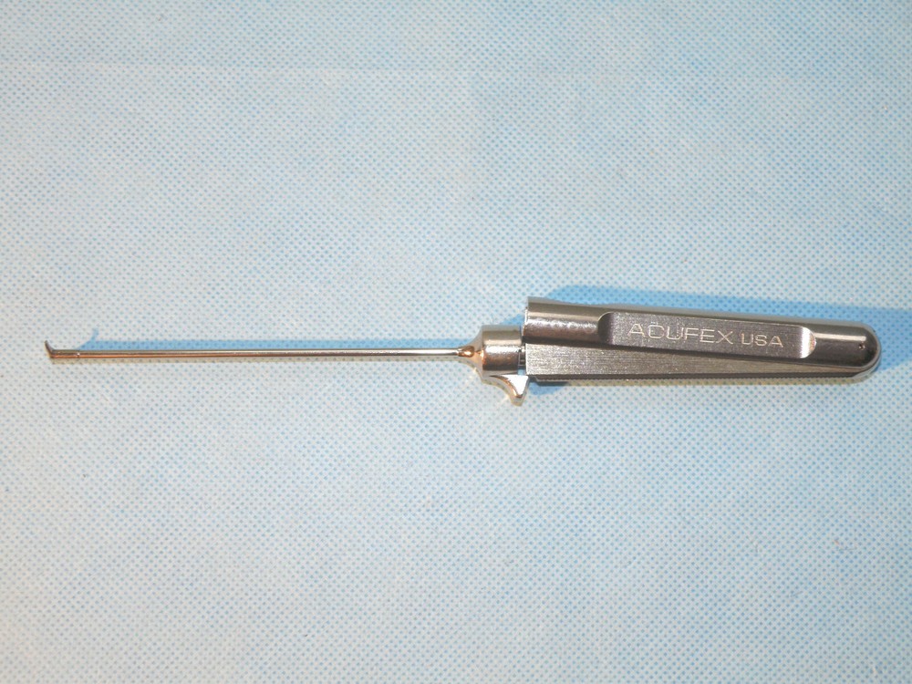 Acufex 010803 Arthroscopy thumb style forceps, Hook scissors cuts left to right