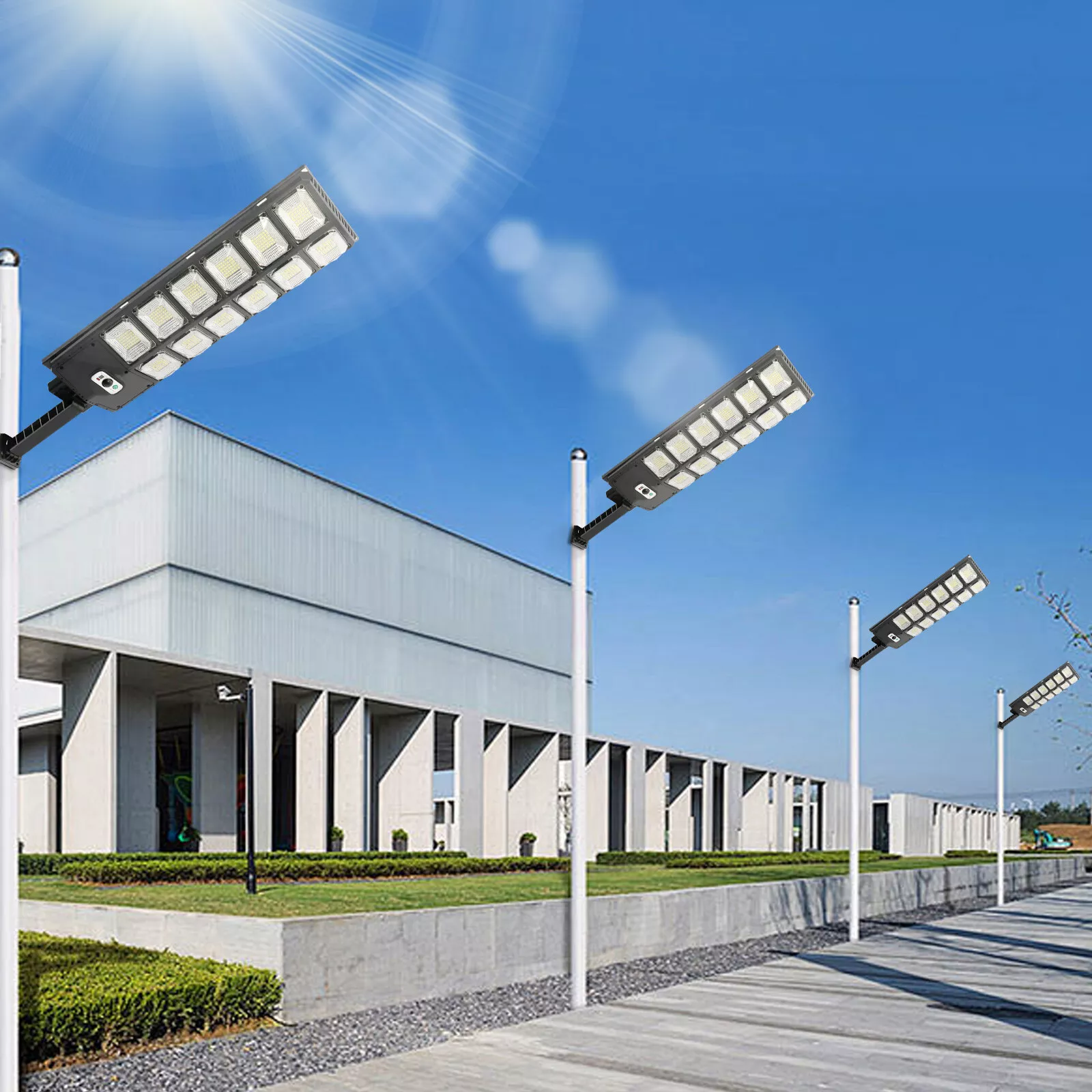 Commercial 1000000LM LED Outdoor Dusk to Dawn Solar Street Light Road Area Lamp