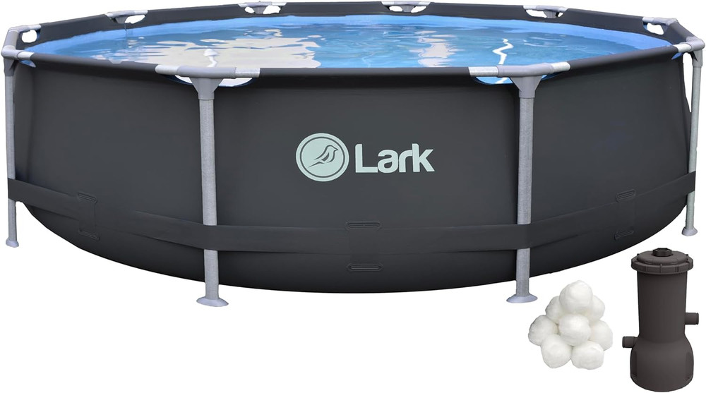 Rust-Proof 10' x 30" Graphite Above Ground Pool with 530 Gallon Filter System