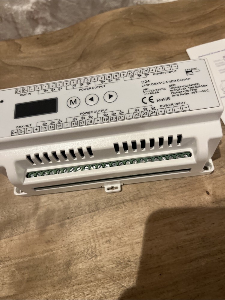 24 Channel RGB DIN Rail DMX dimmer Controller