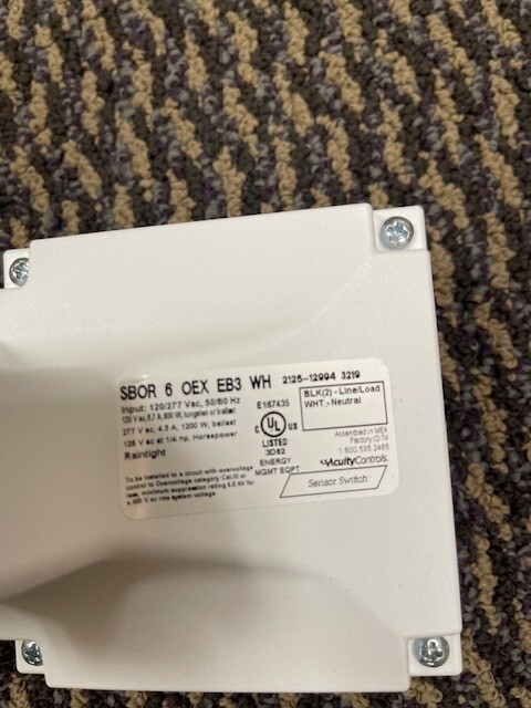 Acuity Controls Sensor SBOR 6 OEX EB3 WH Outdoor Light Motion Sensor