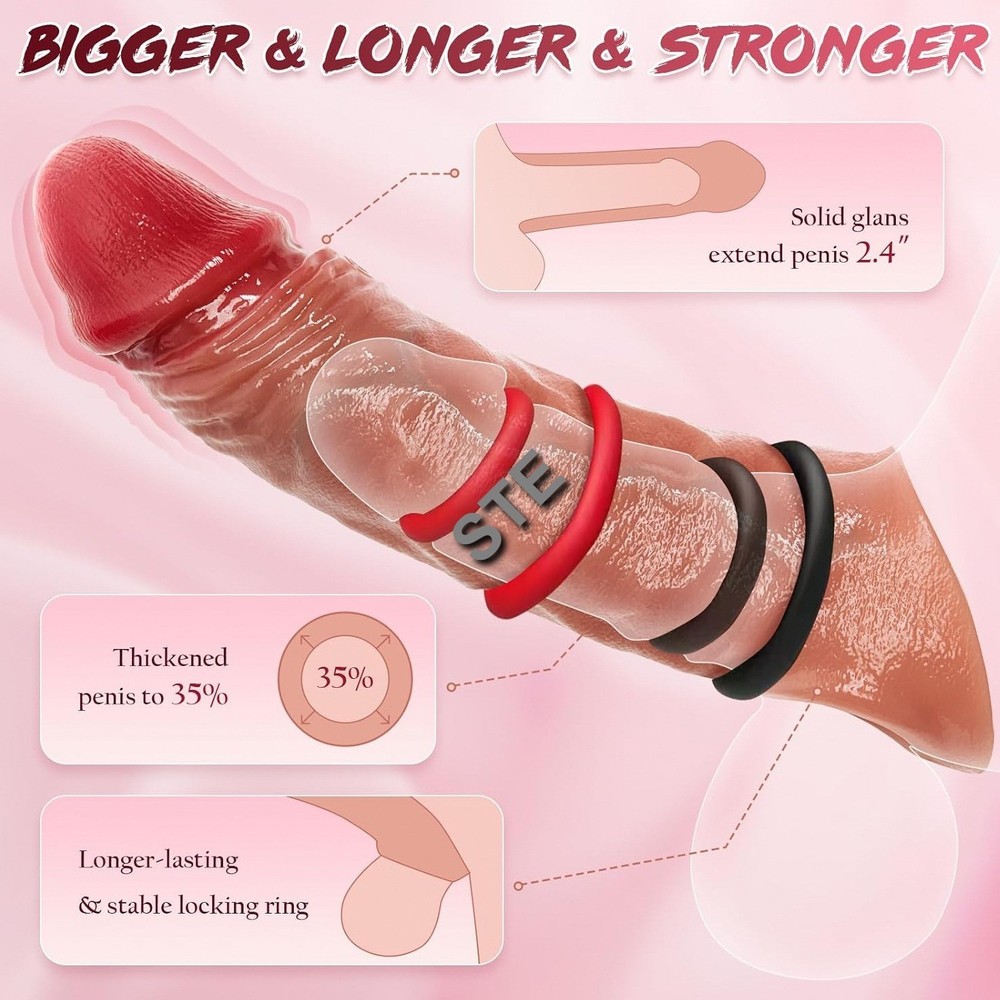 High Quality Penis Pump Realistic Sleeve Extender 9 Pulse Modes Remote Control