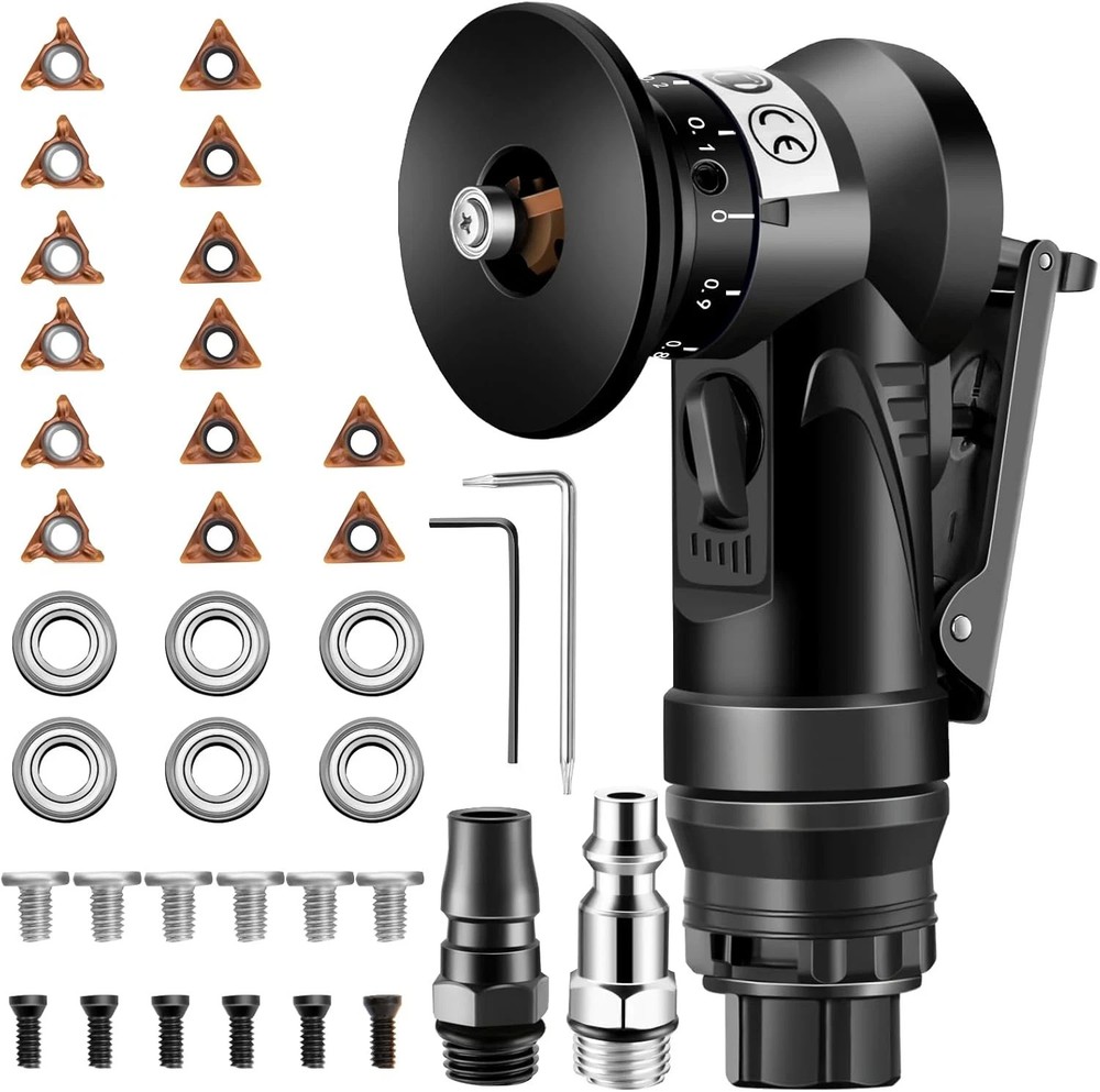 2 in 1 Pneumatic Chamfering Tool - Mini Air Chamfer Tool for C & R Deburring, 45