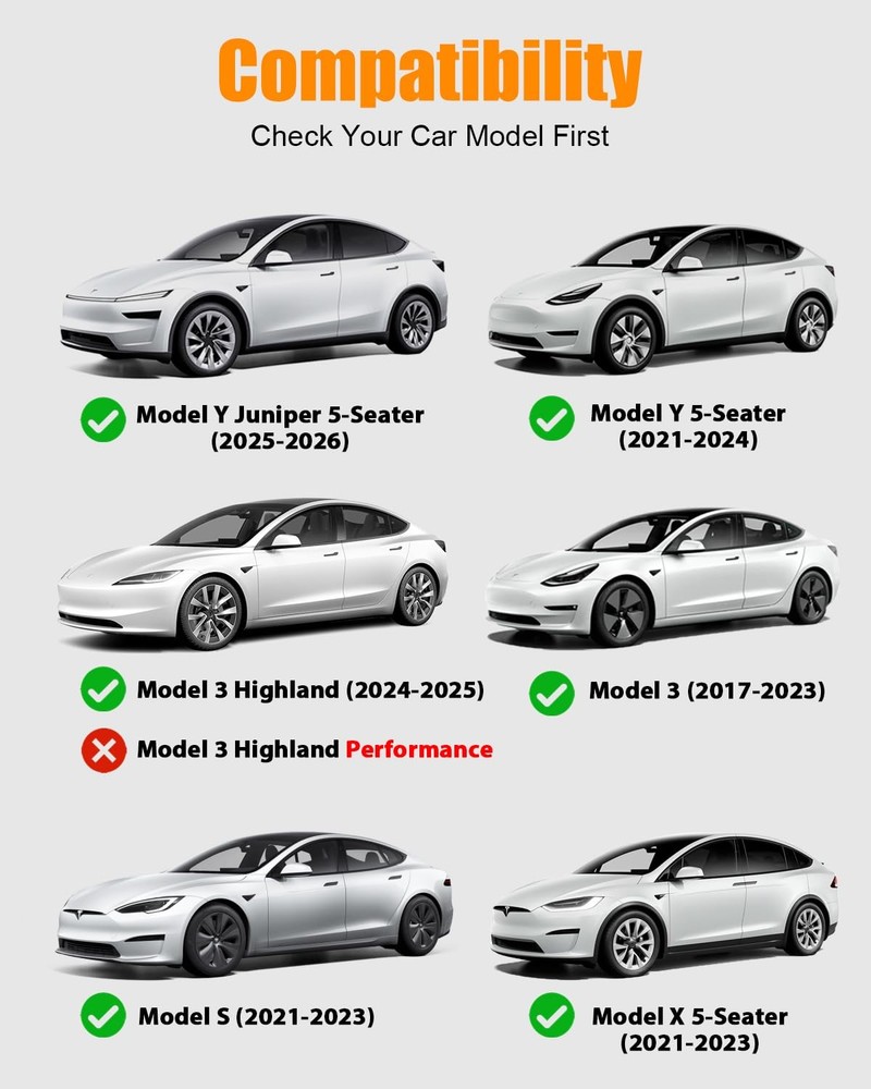Leather Seat Back Protector Designed for Tesla Model Y Model 3 Model S/X Acce...