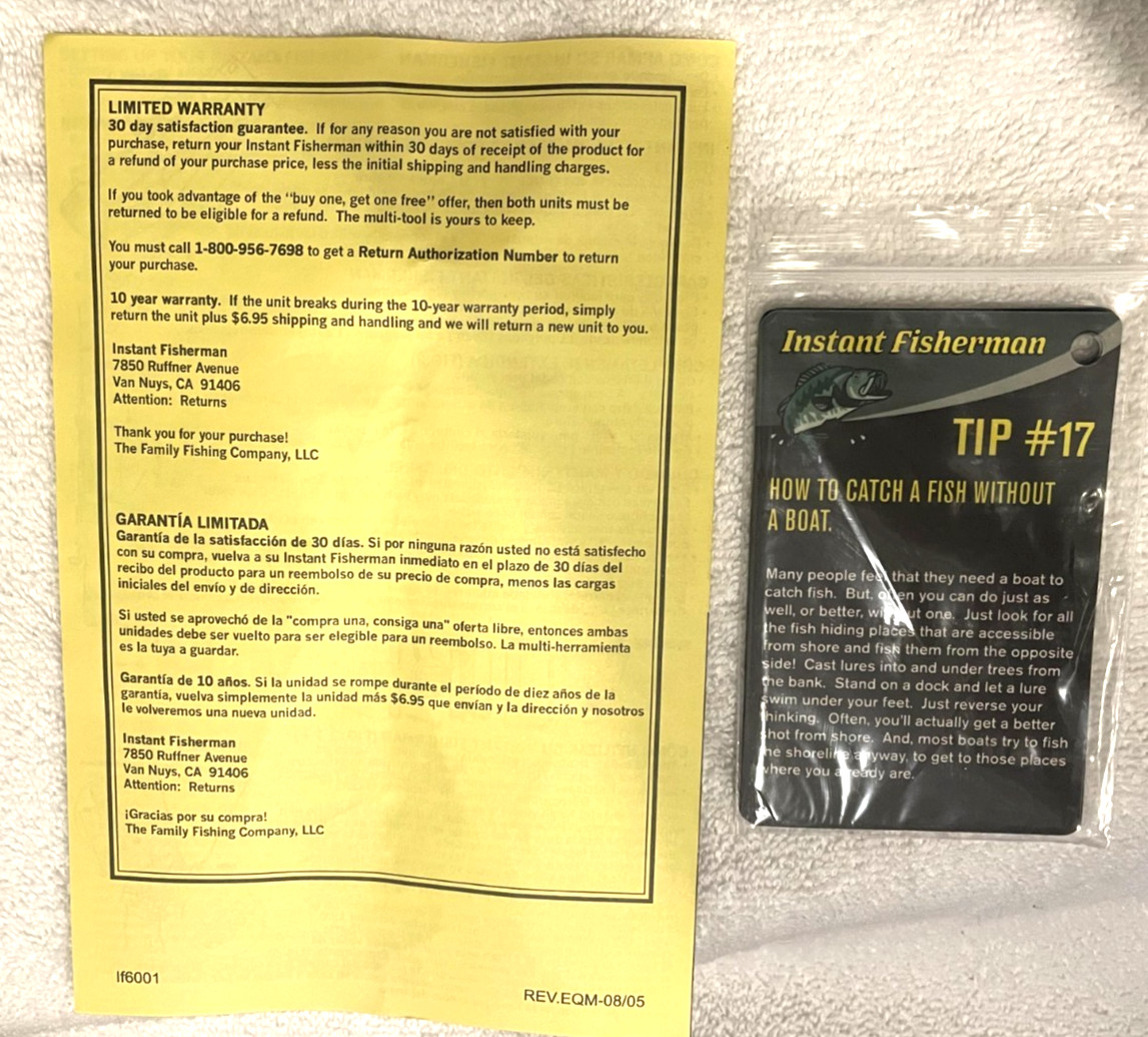 Instant Fisherman 11" to 50" Portable Black Folding Fishing Kit- NEW IN BOX