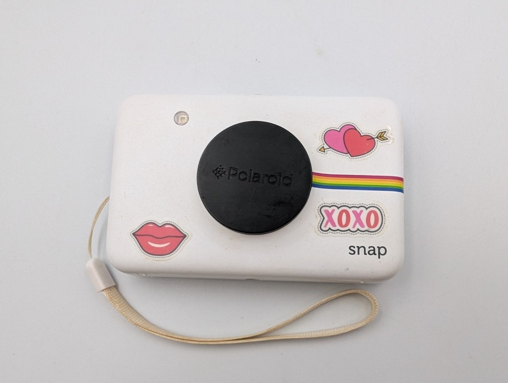 Polaroid Snap Instant Digital Camera Built in Printer White Tested And Working!