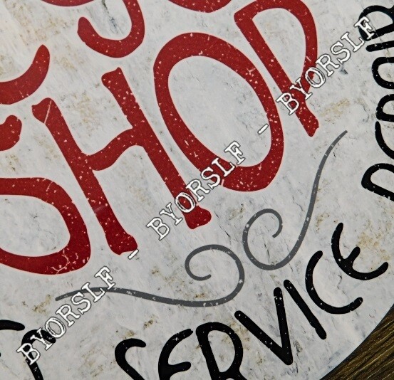 Metal Sign BICYCLE SHOP bike bikes round sales cycle dealer service repair store