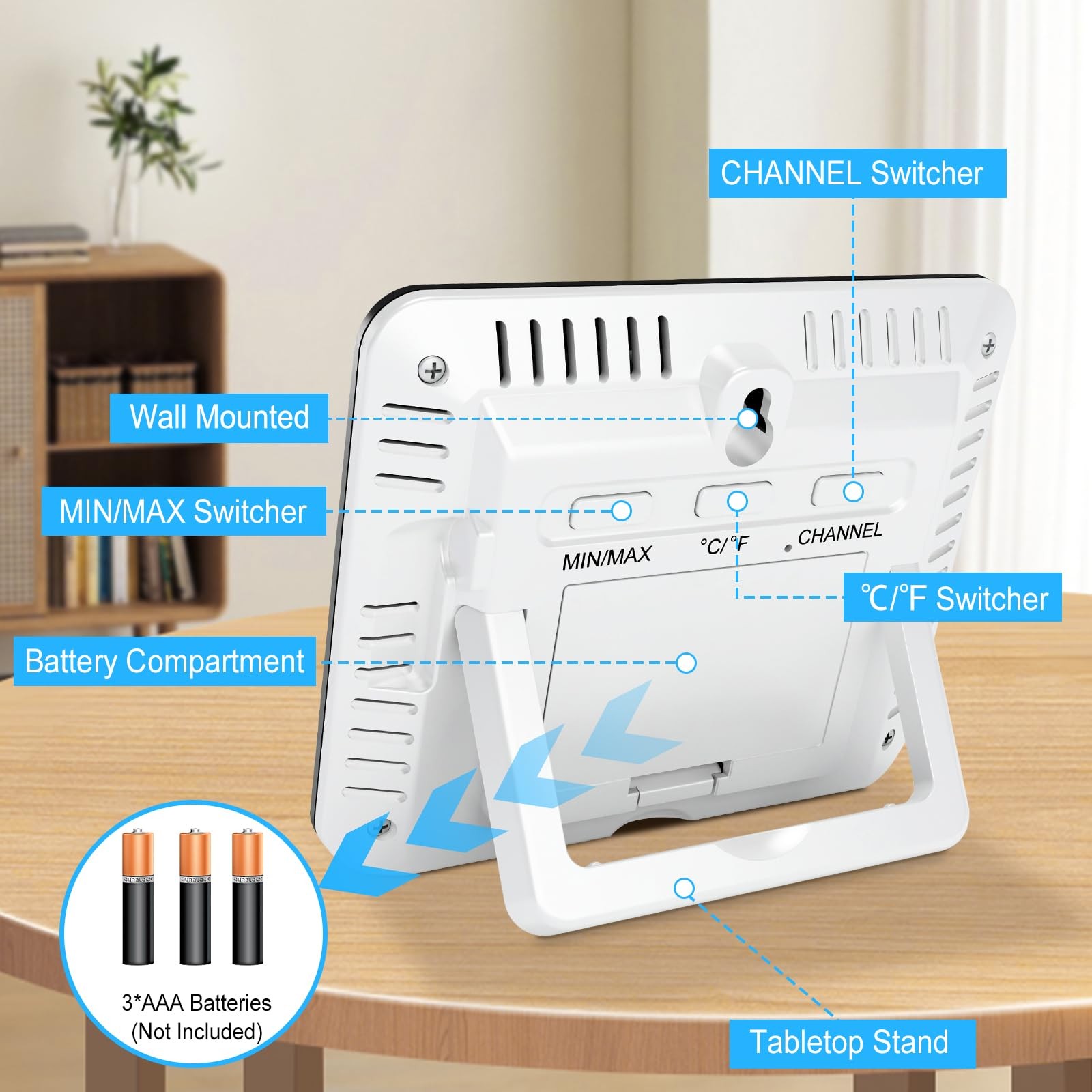 Best Urageuxy Indoor Outdoor Thermometer Wireless with 3 Sensors 328ft Range