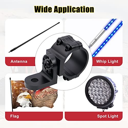360° Roating UTV Mount Bracket Flag Mount Whip Light Mount Fits for 1.75