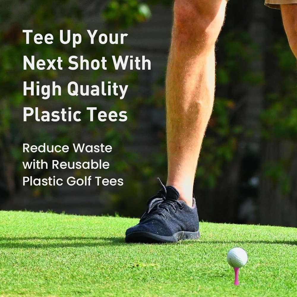 50 PCS Golf Tees Step Down Plastic Unbreakable Reusable Height Control Castle