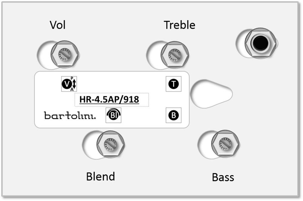 Bartolini HR-4.5AP Pre-Wired 2 Band EQ Active/Passive Preamp