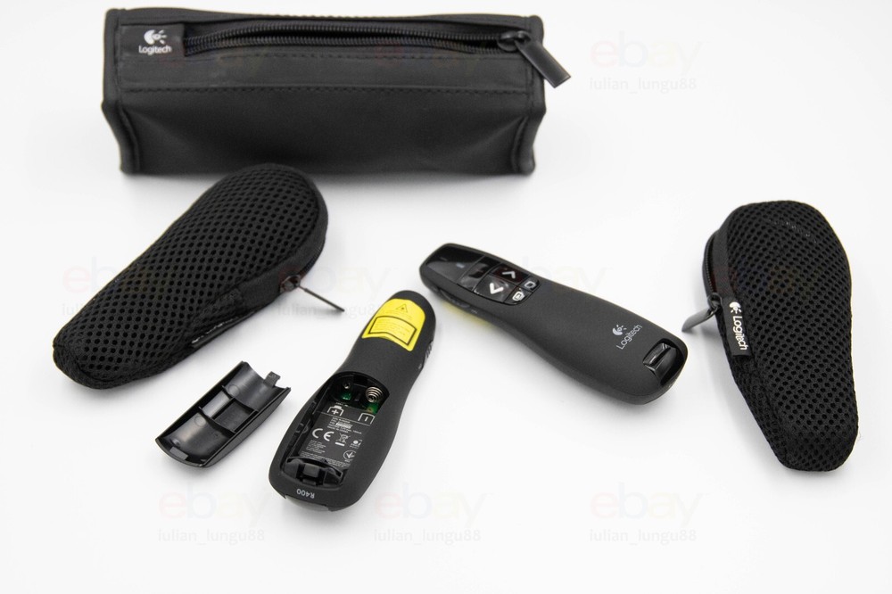 2x Logitech R400 Wireless presenter + carying bag