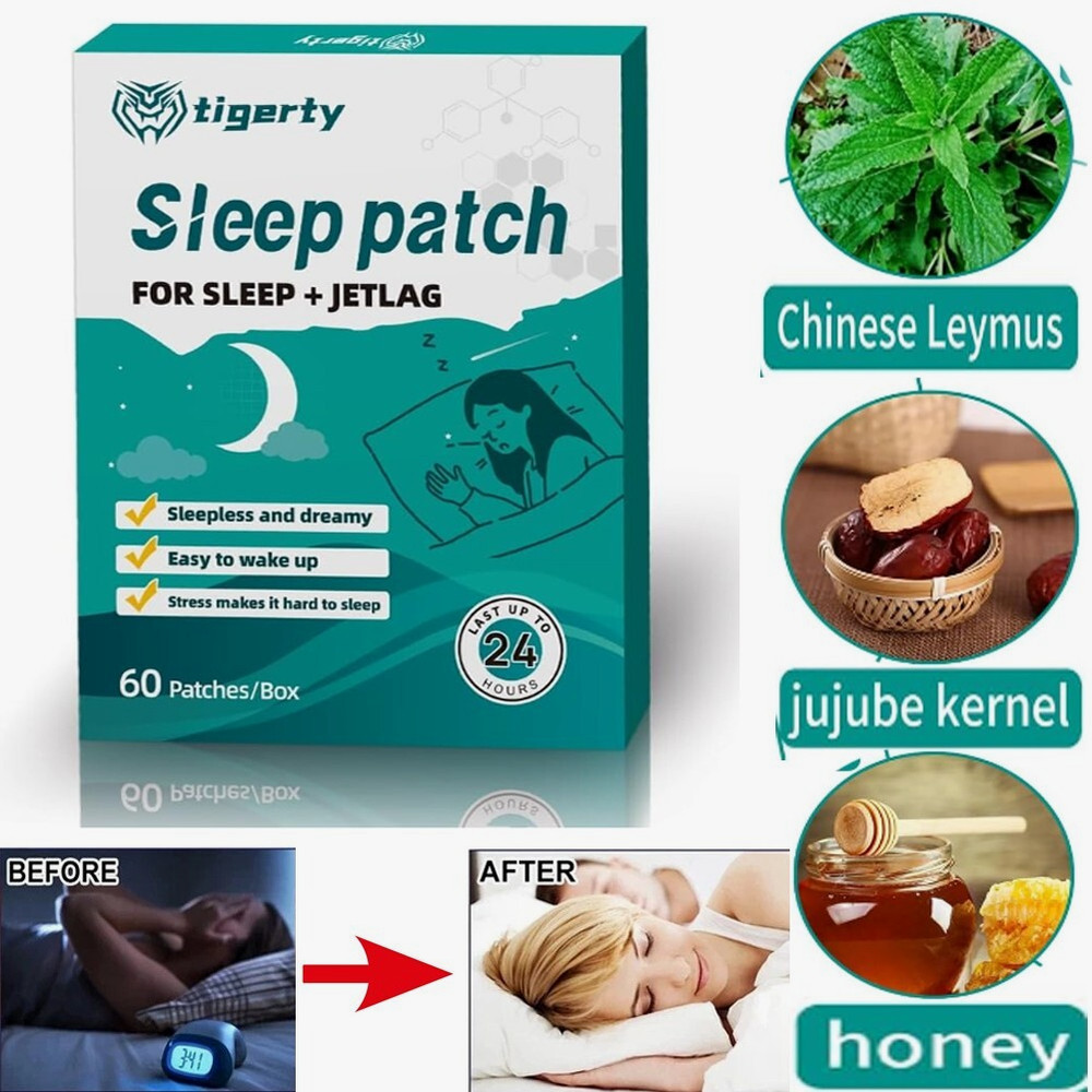 60 Ct Melatonin Sleep Patch, Relief for Jet Lag & Anxiety, Support Natural Sleep