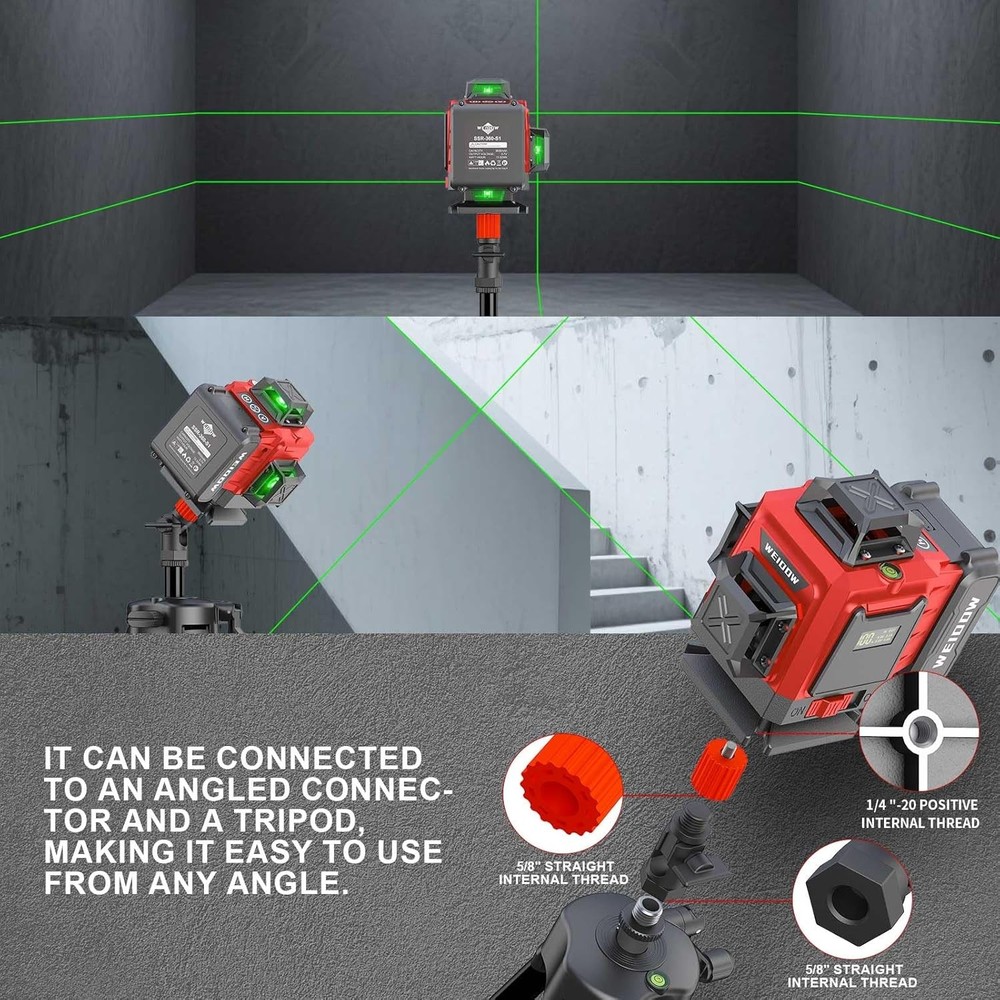 Laser Level with Tripod, Self Leveling Laser Level 4x360°