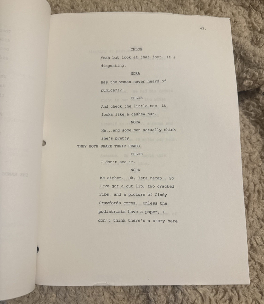 THE NAKED TRUTH PILOT FIRST DRAFT SCRIPT CHRIS THOMPSON TEA LEONI PIX 1995