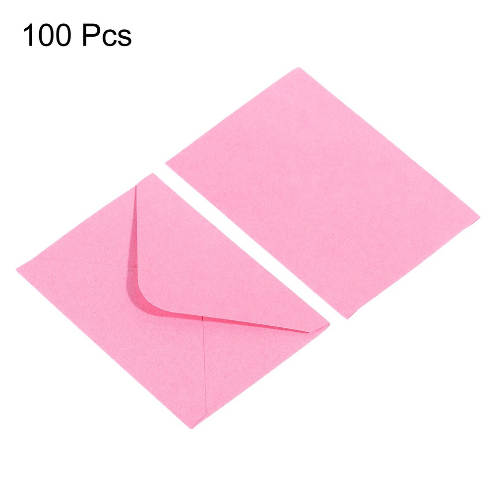 100Pcs Mini Envelopes, Tiny Pockets Gift Card Business Card Envelope, Pink