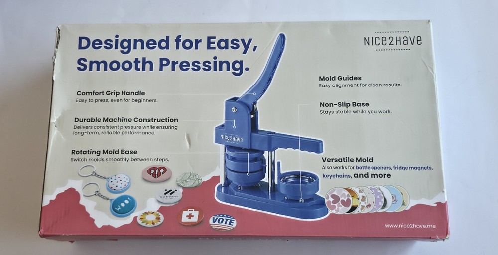 Nice2have Button Maker Machine – Multiple Size Molds– Pin Maker Machine Kit