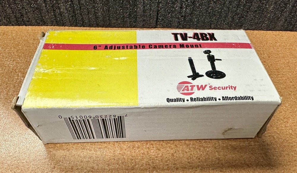 ATW Security TV-4BX 6" Adjustable CCTV Camera Mount Black Wall/Ceiling