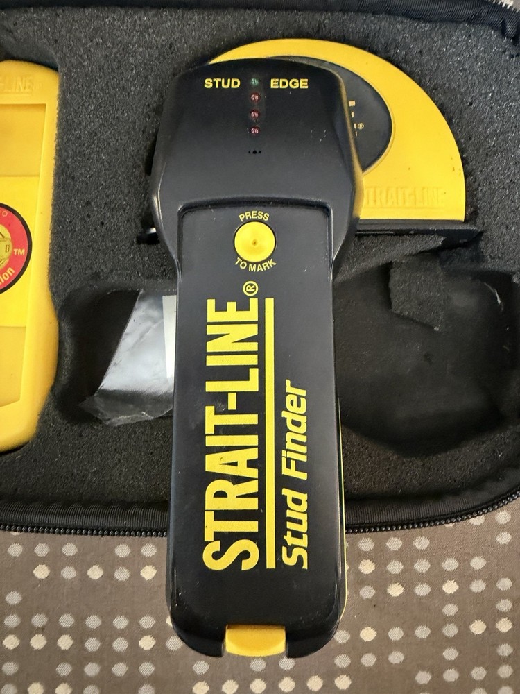 Strait Line 3 Piece Laser System Level and Stud Finder w/case Tested