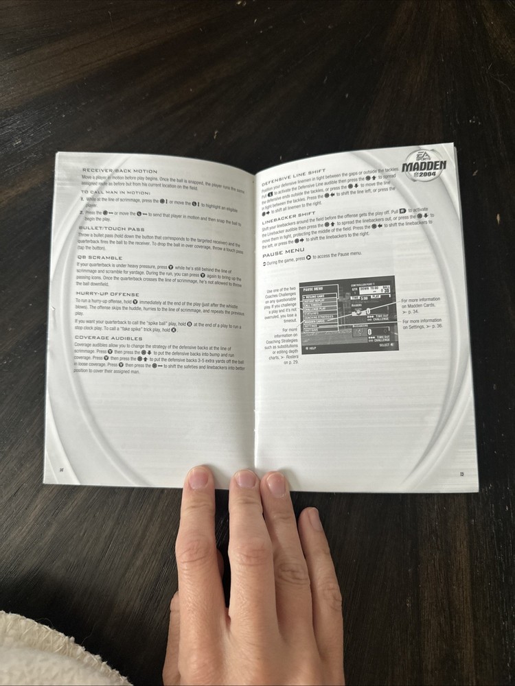 XBOX Manual Only Madden NFL 2004