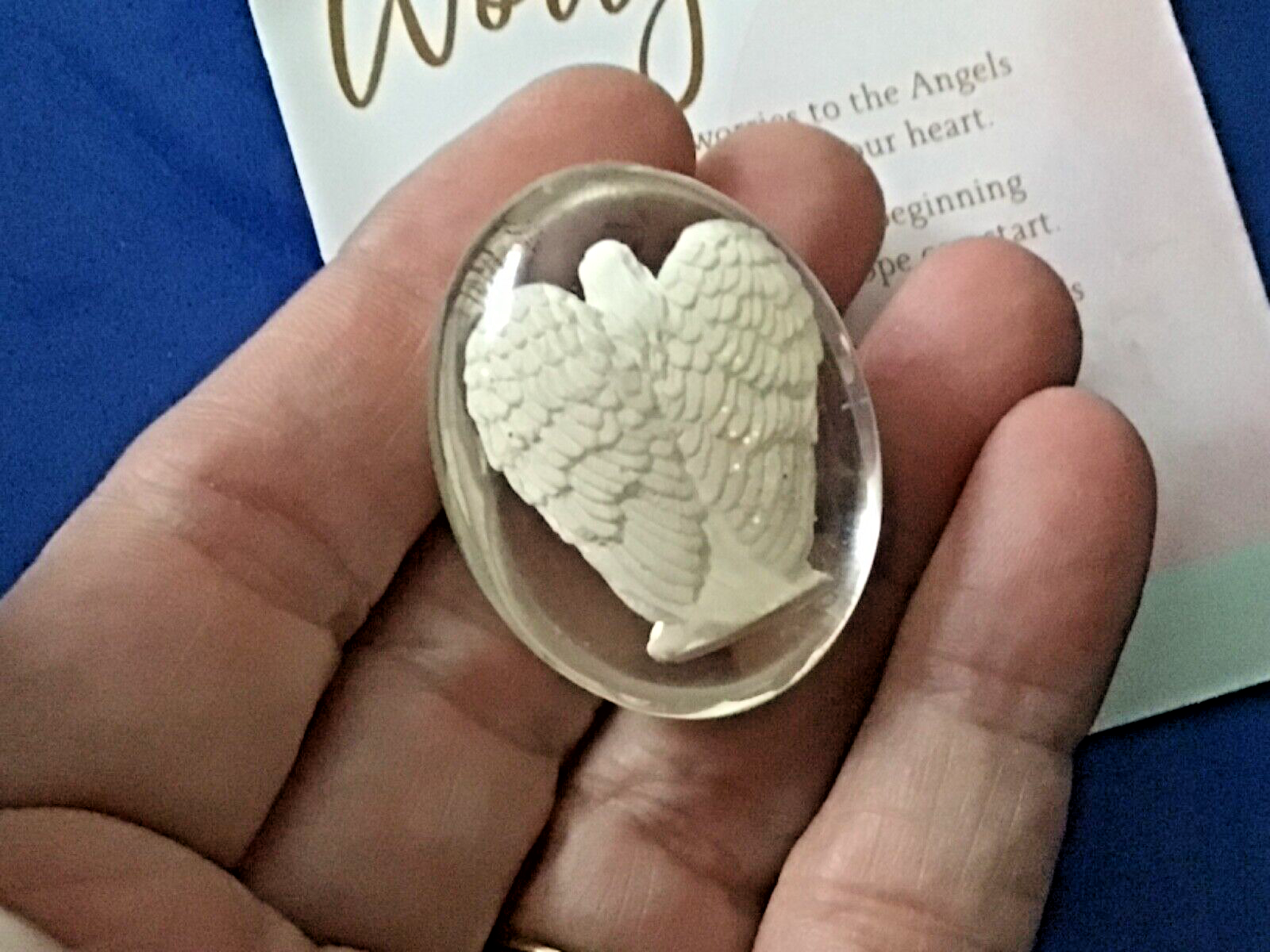 Angel Light Pocket Stone Token By Angel Star Worry Stone Protection Gift Bag
