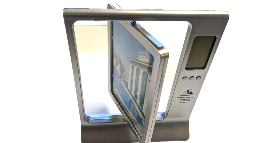 Desktop Lcd Clock with Revolving Photoframe