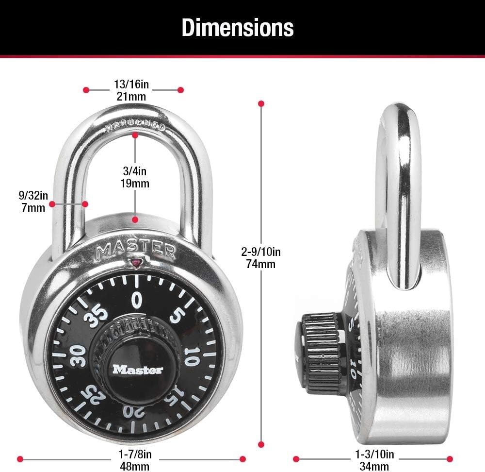 Master Lock 1500D Dial Combination Lock (Black)