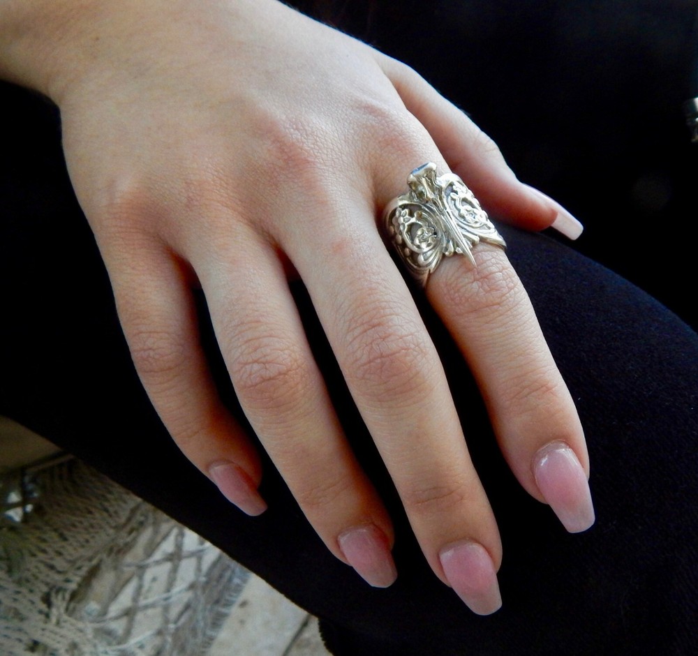 HUMMINGBIRD SKULL RING - Sterling Silver - ADJUSTABLE - Handmade