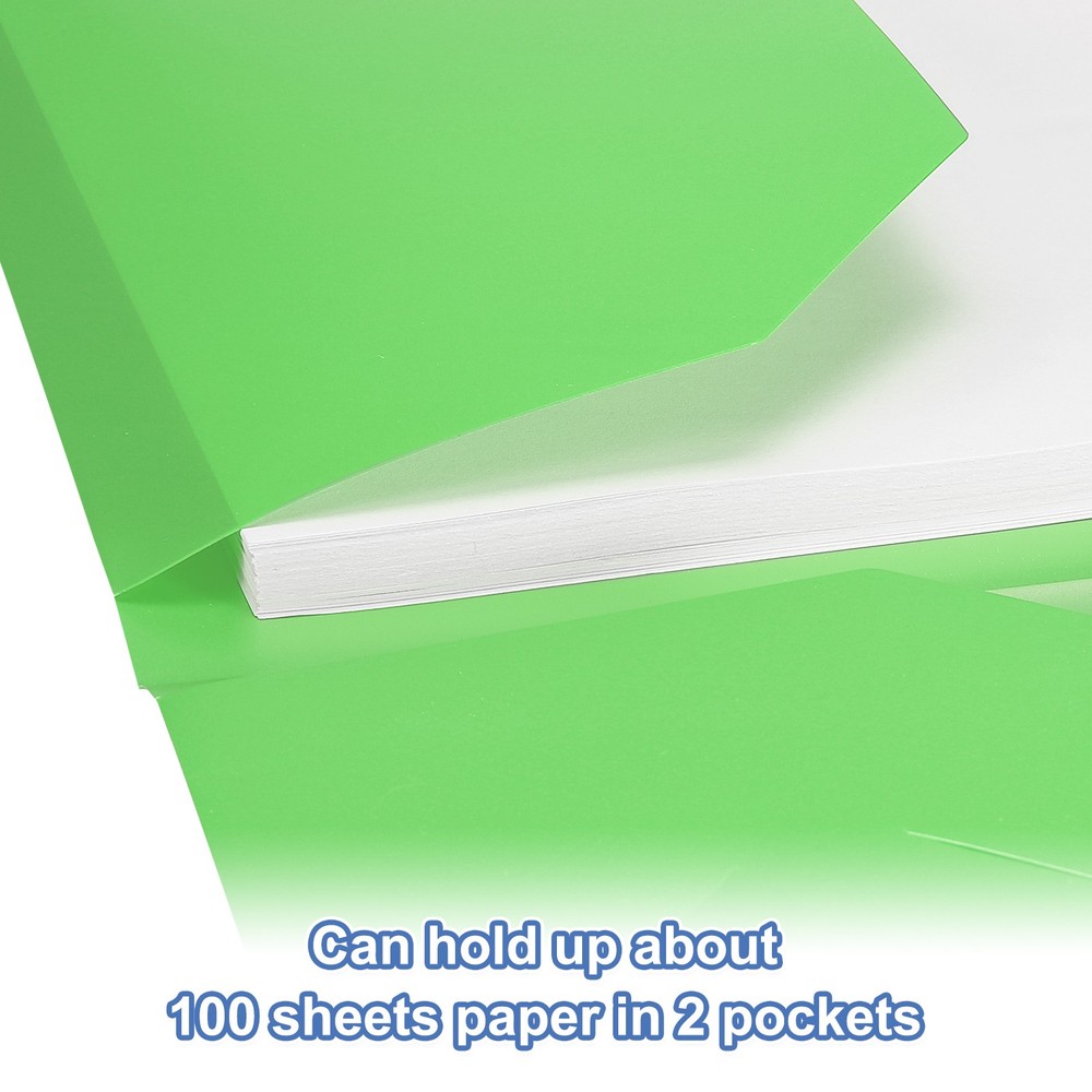 Green Plastic Folder with Pockets, 36 Pack Plastic Pocket Folder