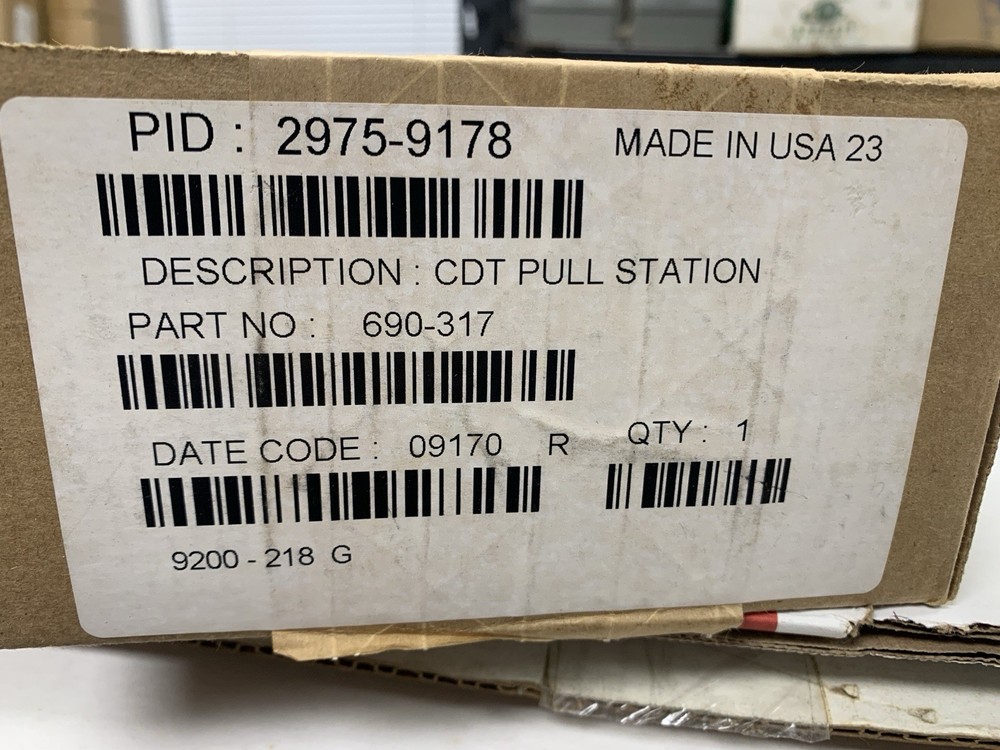 SimplexGrinnell 2975-9178 Fire Alarm Pull Station Box - Red