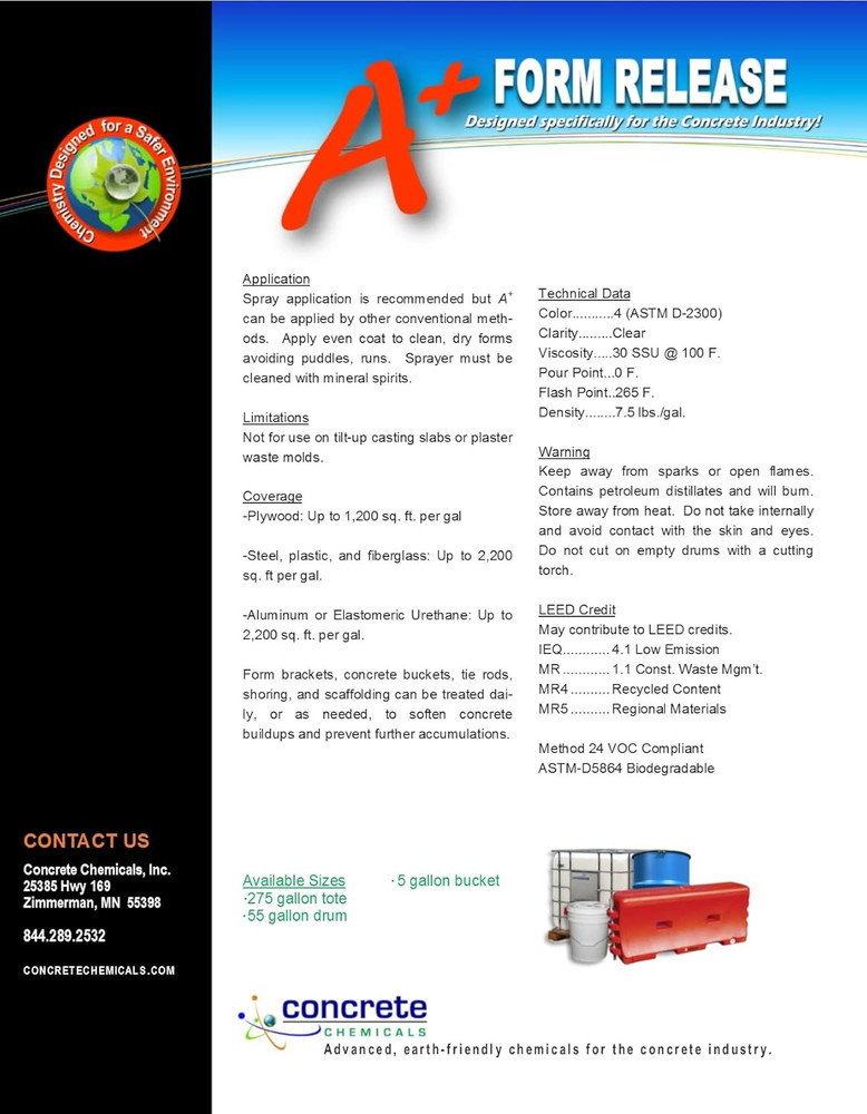 A + Form Release Agent 5 Gallon
