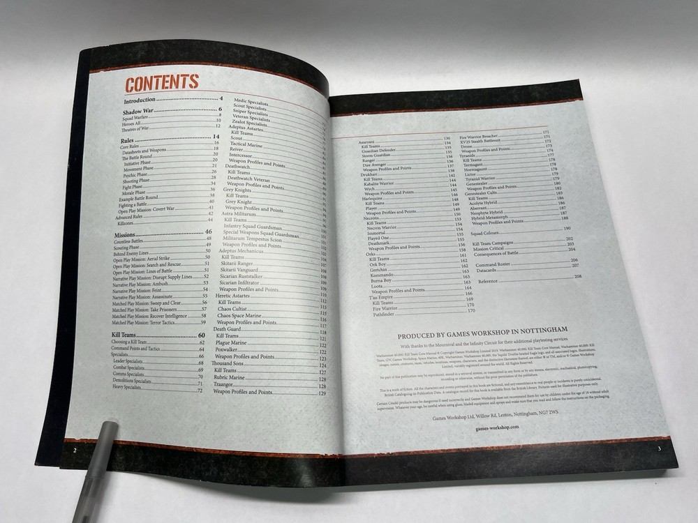 Warhammer 40K Kill Team Core Manual Skirmish Book