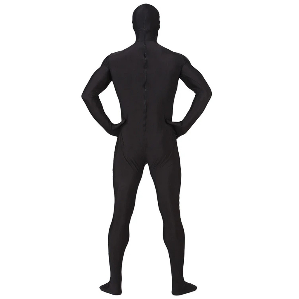 AltSkin ZENTAI SUIT - FULL BODY COSTUME - BLACK ZIPPERED STRETCH SUIT (9 Sizes!)