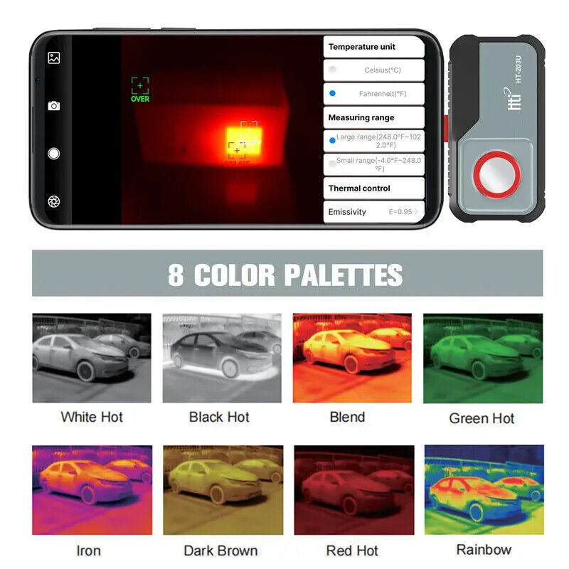 HT-203U Thermal Camera -20°C~550°C Android Type C Mobile Phone 256*192 Pixels