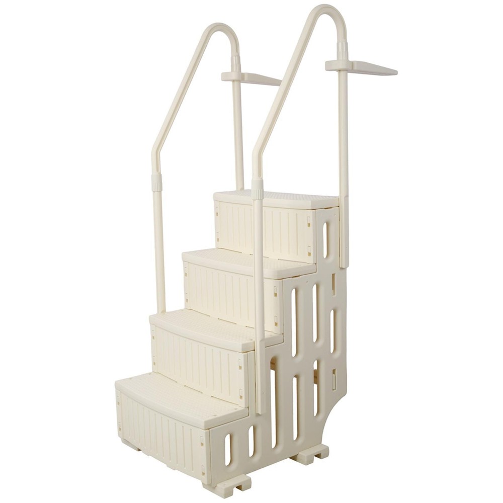 Sturdy 4-Step Pool Entry System for Above-Ground Pools, Easy Install with Sand