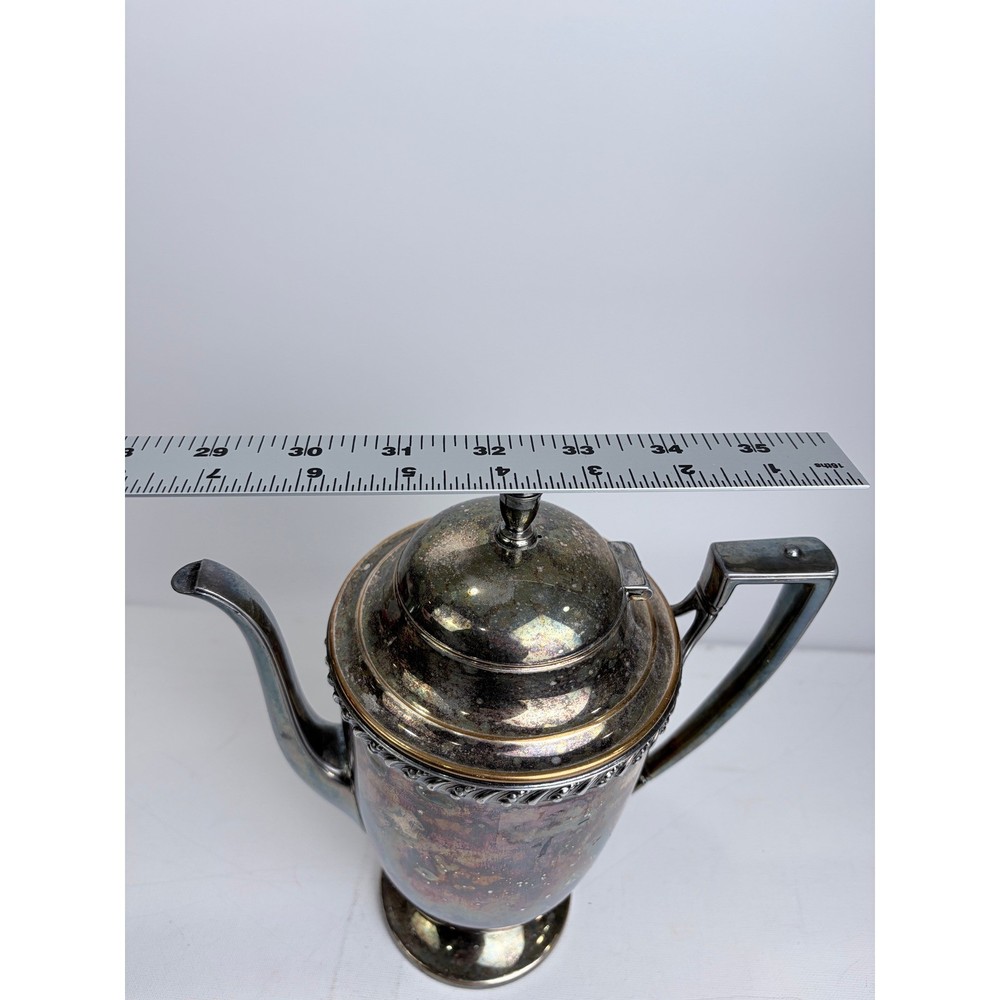 Wm Rogers Avon Pattern 3630 Silverplate Coffee Pot Vintage Pedestal Server Lid