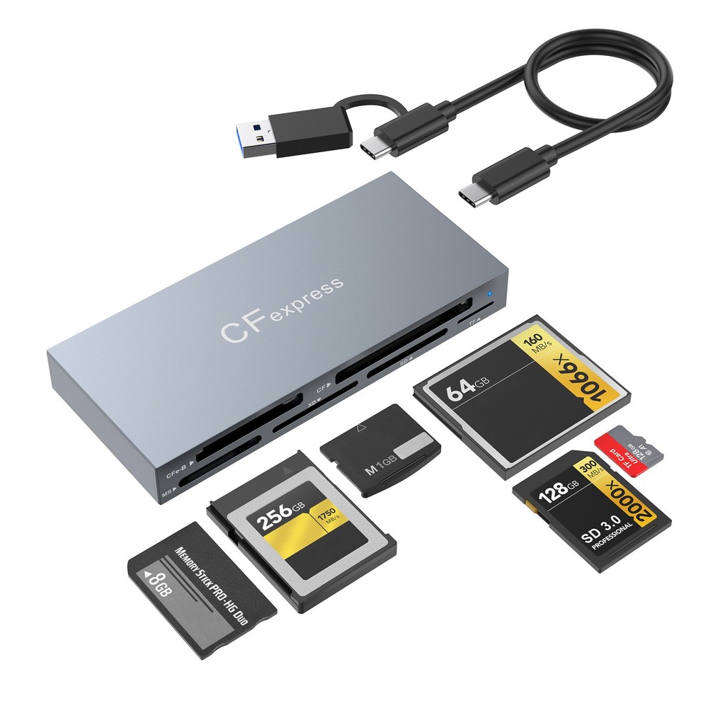 NEW USB 3.2 Gen2 10Gbps CFexpress Type B/CF/MS/XD/SD/TF 6 IN 1 Multi Card Reader