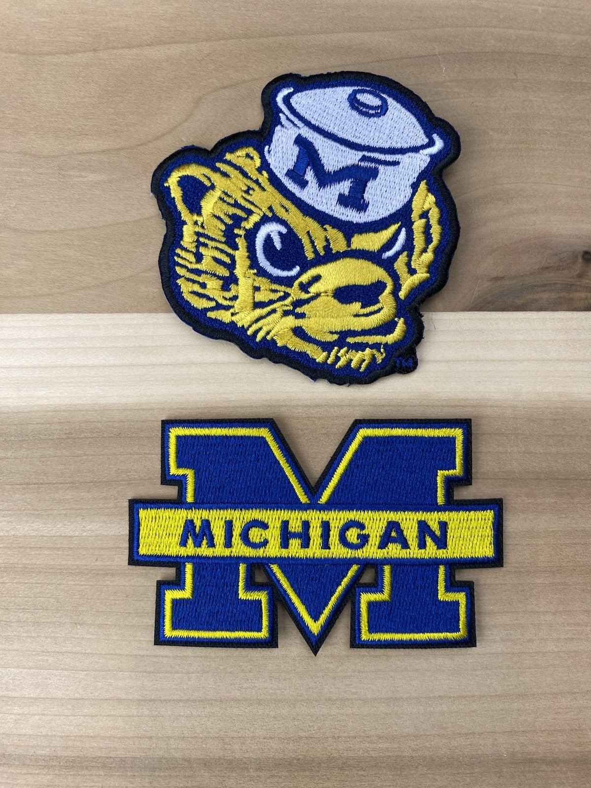 Set Of 2 Michigan University Embroidered Iron On Patches 3”