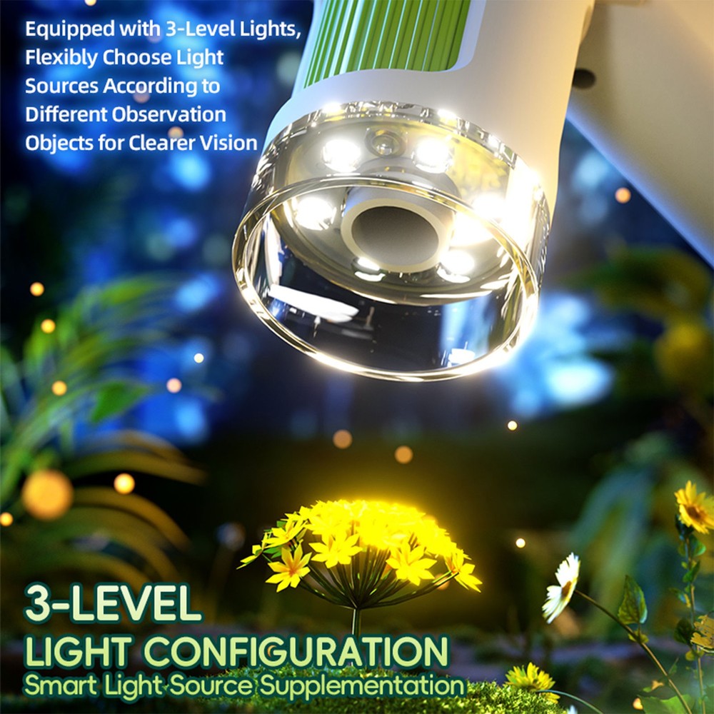 Kids Microscope 1600X Handheld Digital Microscope with 4 Inch 1080P Screen