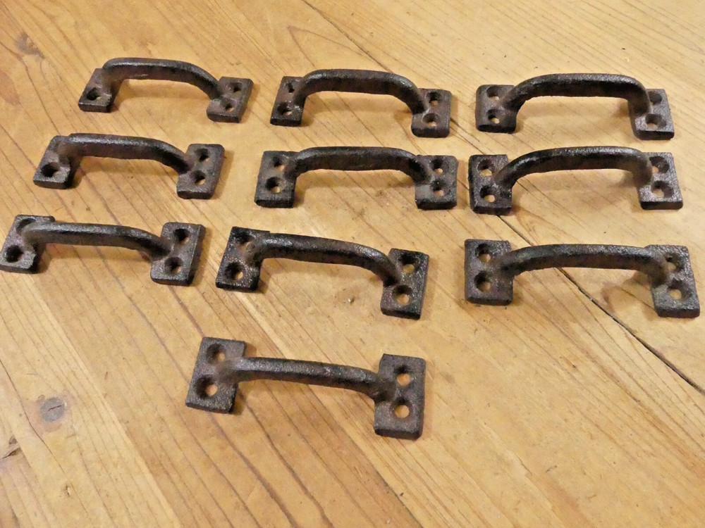 10 Cast Iron Handles Rustic Drawer Pulls Small Kitchen Window Farmhouse Knobs