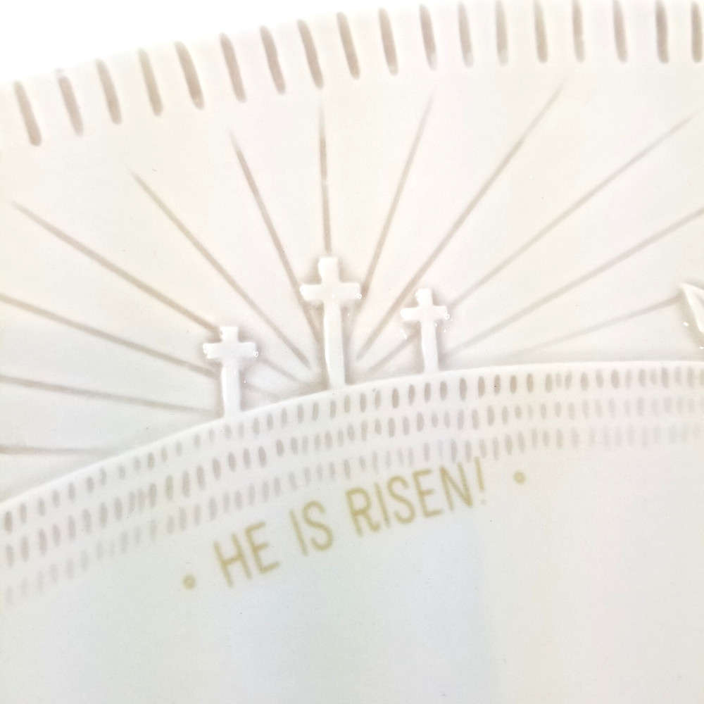 Demdaco Spring Serving Platter "He Is Risen" 17x13"