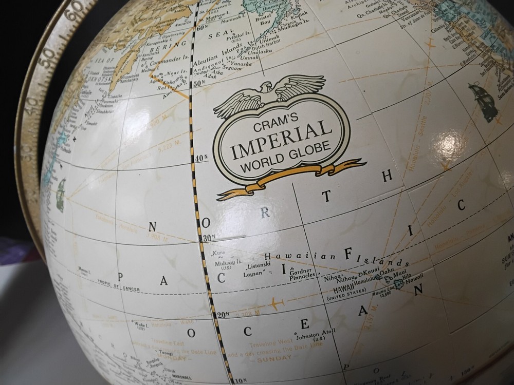 Crams Imperial World Globe. Learning Geography  Excellent Condition