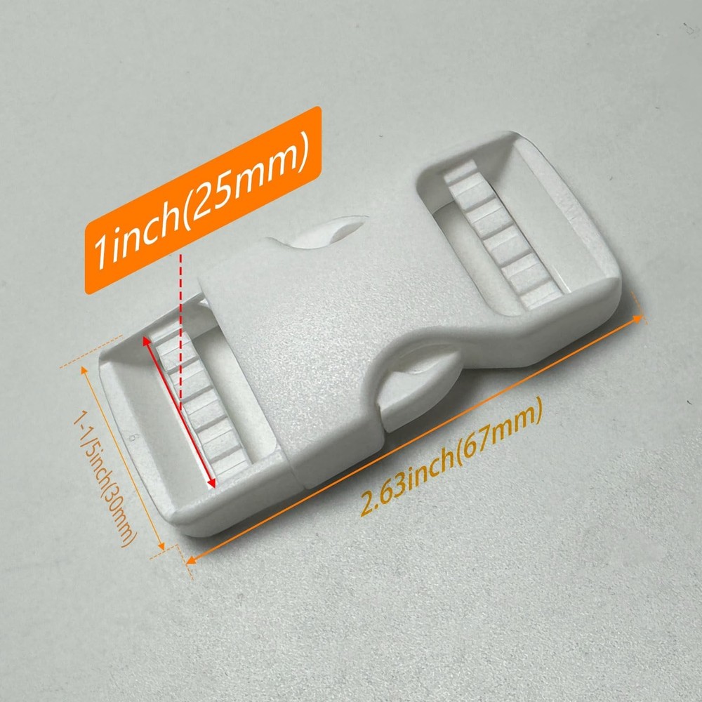 1 inch Buckle, 2 Pack Quick Side Release Buckles, Replacement Plastic Buckles...