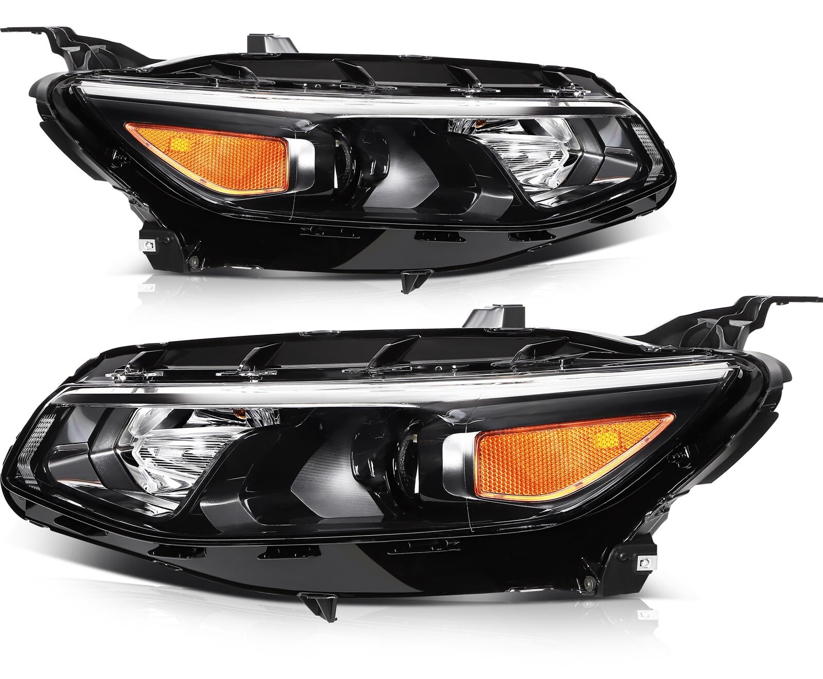 Headlight Assembly Replacement For Chevrolet For Malibu Chrome Housing Amber