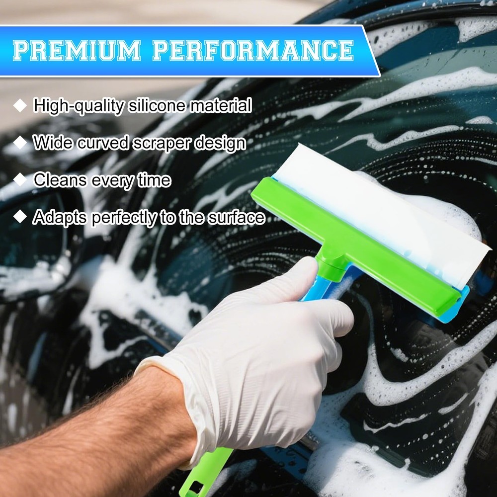 Alisanda Recyclable Silicone Window Squeegee Kit, Cleaning Green