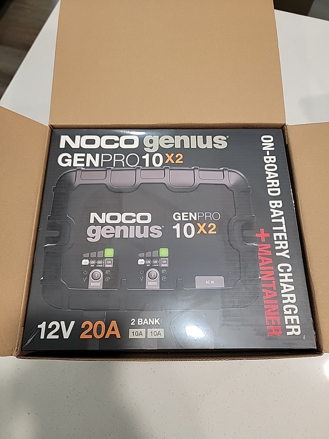 NOCO GENPRO10X2 12V 2-Bank 20-Amp On-Board Battery Charger