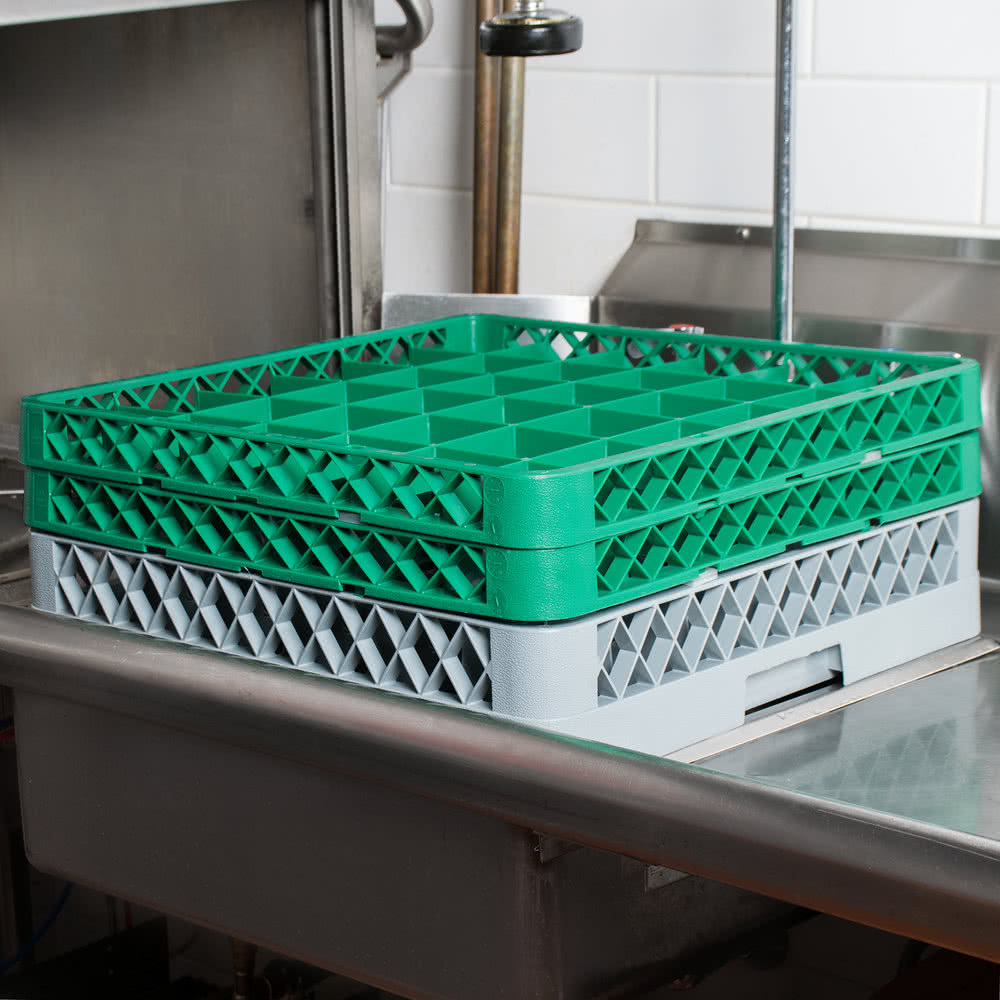2 PACK Commercial Dishwasher Machine 36 Cup Glass Tray Rack 2 Extender Automatic