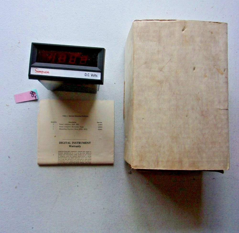 NEW IN BOX SIMPSON DIGITAL PANEL METER 24503 MODEL 2865 (116)