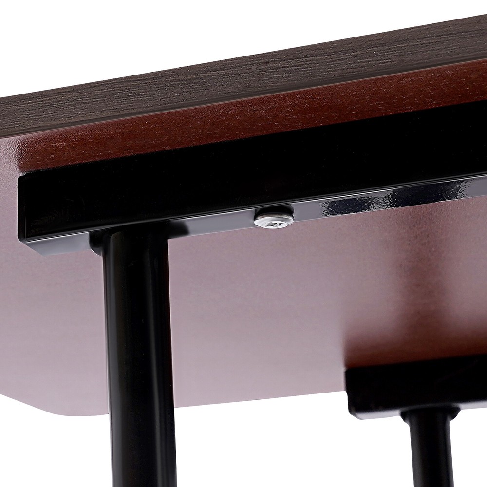 C-shaped Side Table Height Adjustable With Wheels Storage Shelf For Couch Bed