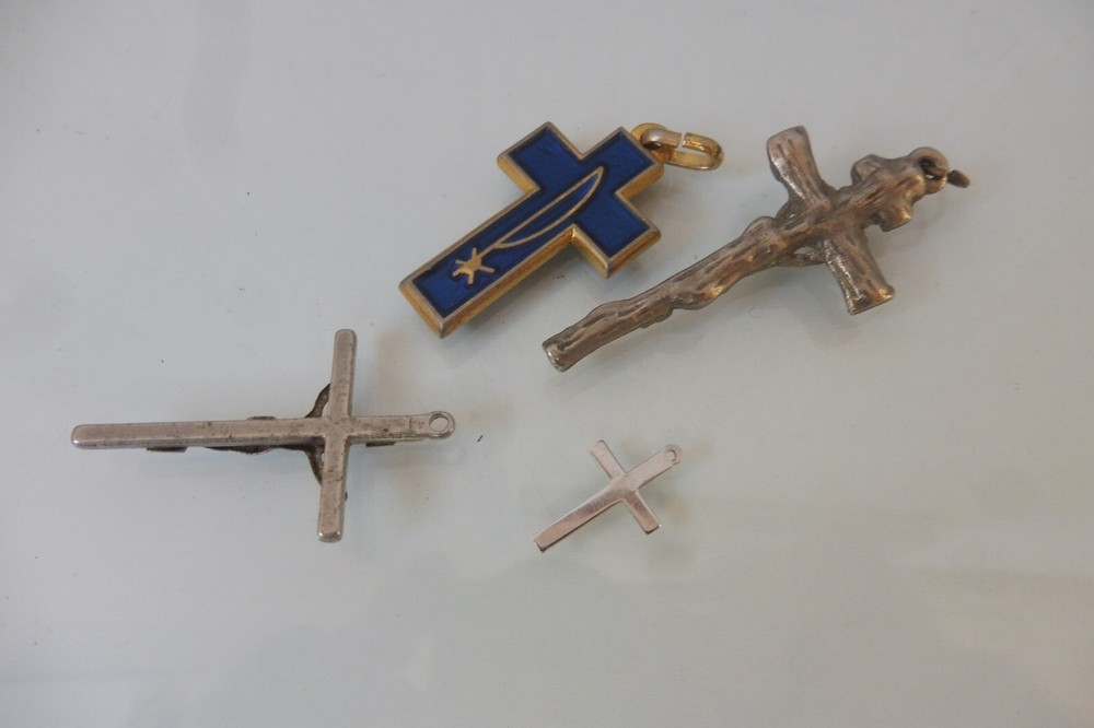 4 Beautiful,old Crosses,Crucifixes,Pendant